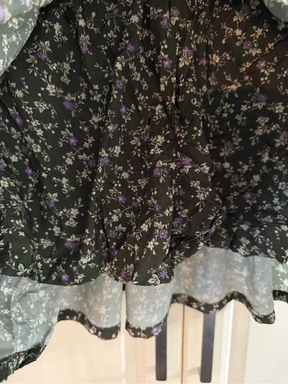 GAP Olive Mini Skort with White and Purple Floral Print
